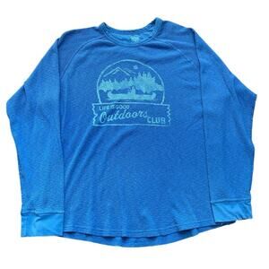 Life Is Good Blue Classic Fit Long Sleeves Crew Neck shirt Size XL